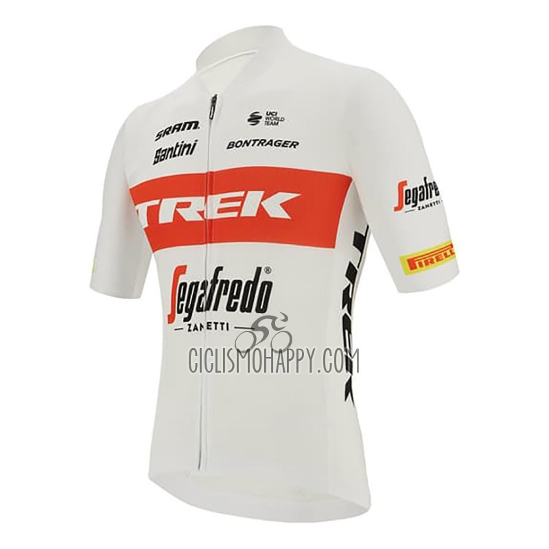 Trek Segafredo Cycling Jersey Bib Short 2023 Men Short Sleeve White